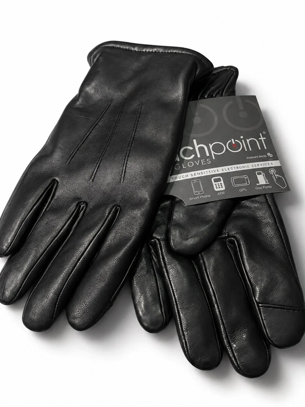 Fownes Bros TouchPoint Tech Leather Faux Fur Lined Gloves Black Medium M NWT